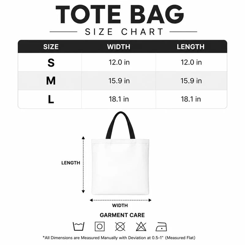 Colorado Undead Mascot Tote Bag - Size Chart
